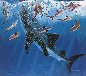 GH Arte Tiburón Ballena Pinturas al óleo
